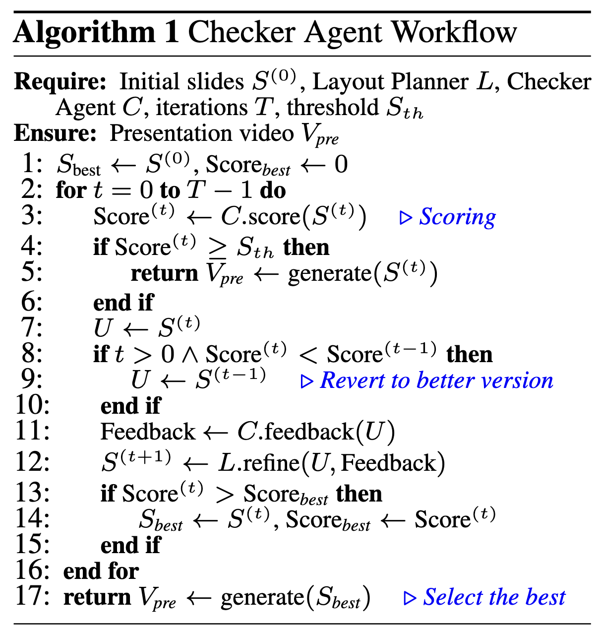 EvoPresent Checker Agent Workflow